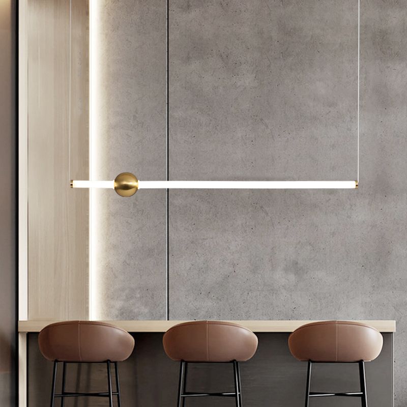 Linear LED Chandelier in Contemporary Simplicity Metal Pendant Light for Kitchen