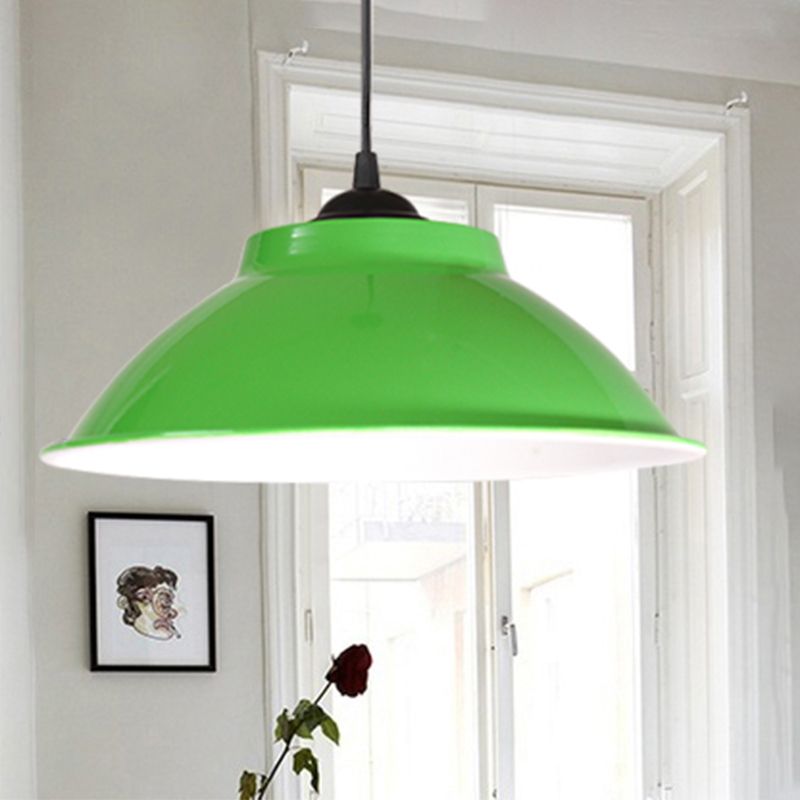 Aluminum Bell Suspension Pendant Light Industrial 1 Head Dining Room Drop Lighting