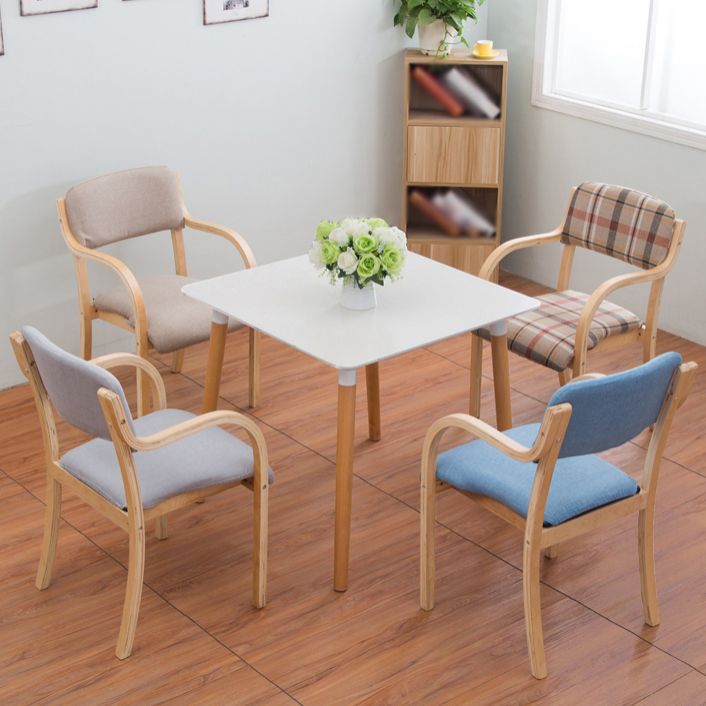 Home Scandinavian Arm Chair Open Back Wood Upholstered Dining Room Chair