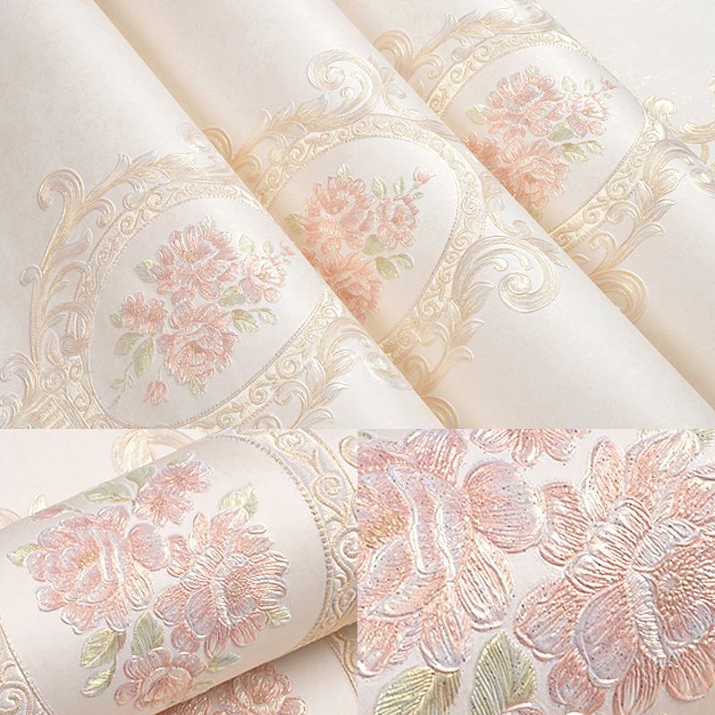 Girly Elegant Damasque Wallpaper Decorative Non-Pasted Wall Covering, 20.5"W x 31'L