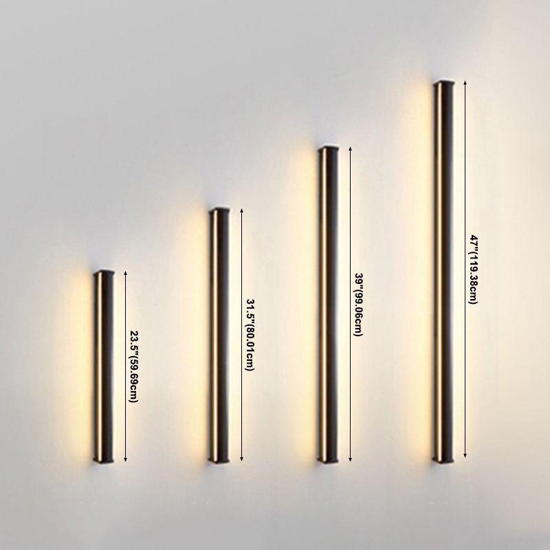 Éclair de mur en métal linéaire style moderne, appliques lumineuses à paroi légère en noir en noir