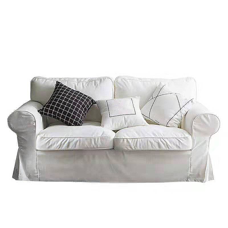 Contemporary White Cushions Standard Rolled Arm 2-seater Sofa