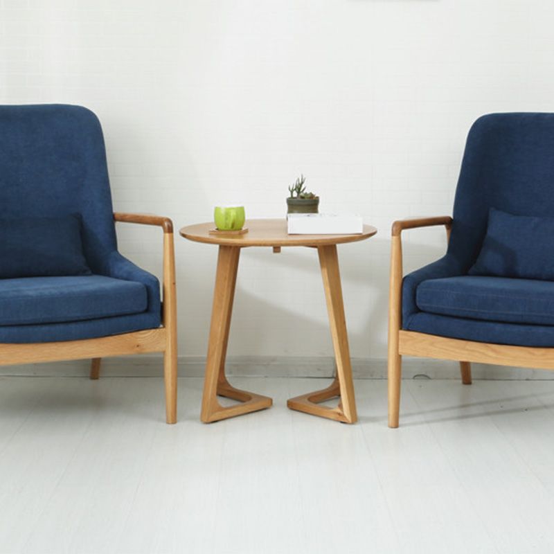 Living Room Solid Wood Abstract End Table Modern Round Top Sofa Side End Table