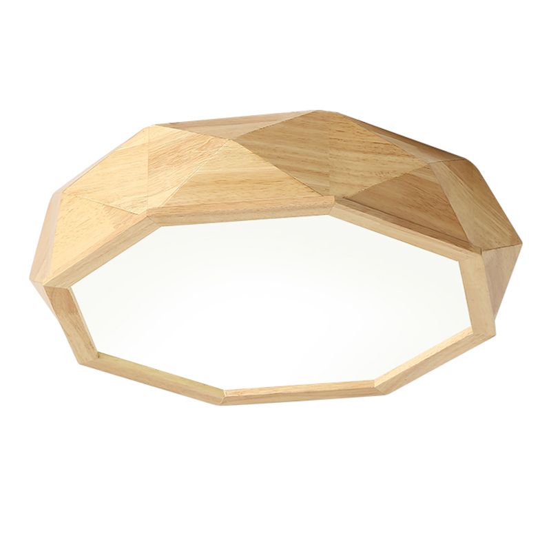 Holz Geometrische LED Deckenleuchte In Moderner Einfachheit Acryl Indoor Flush Mount in Log-Farbe
