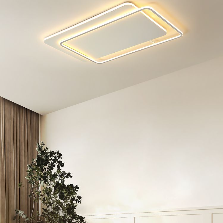 Modern LED Metal Flush Light White Flush Mount Ceiling Light for Living Room