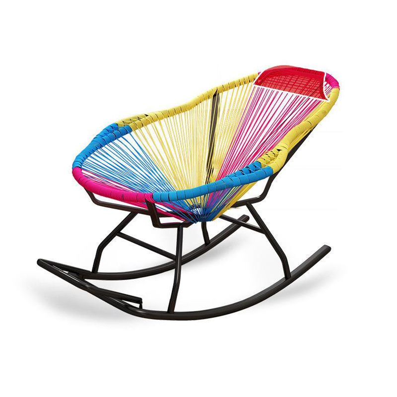 Modern Reclining Rocking Chair 29.5" x 51.2" x 35.4" Rocker Chair Spindle for Outdoor