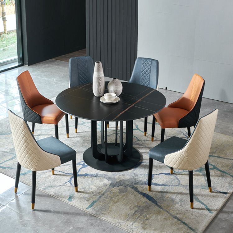 Nordic Glam Style Chairs Kitchen Arm Side Chair with Wooden Legs