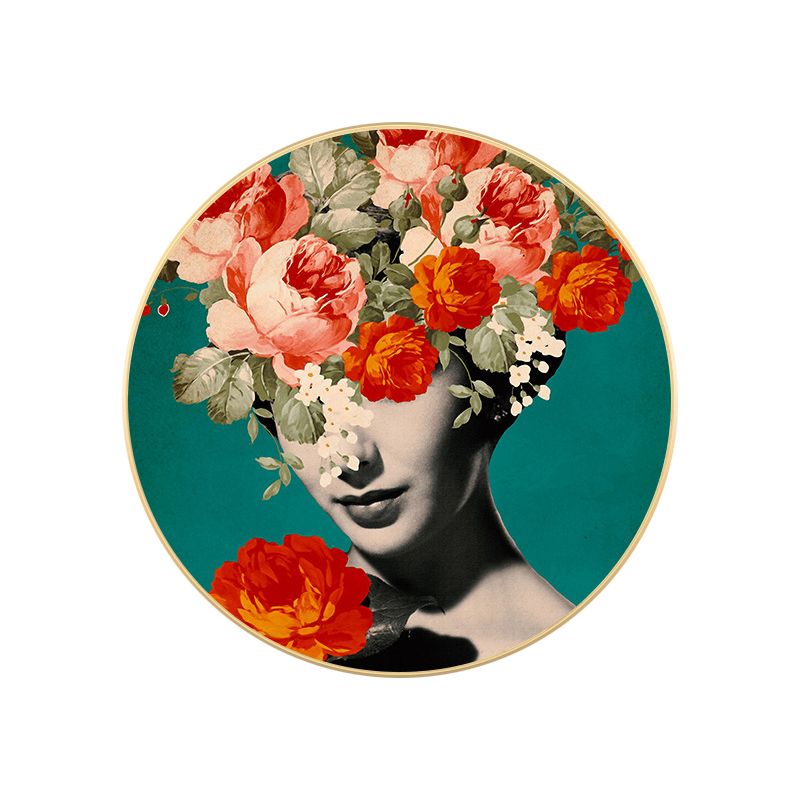 Modern Flower and Girl Canvas Pastel Color Bedroom Wall Art Decor, Multiple Sizes