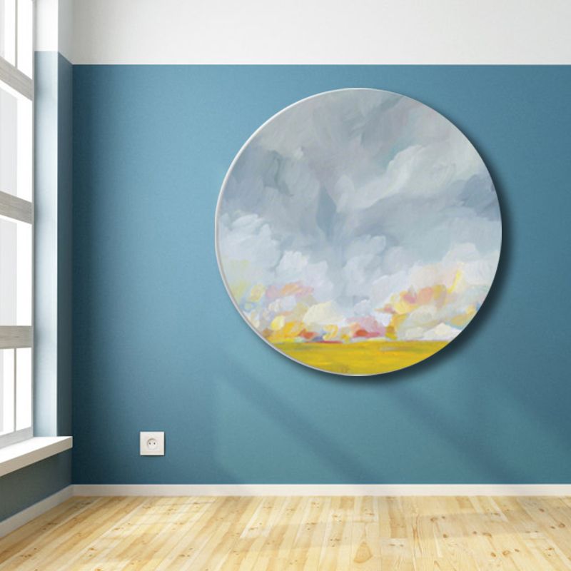Pastel Color Cloud Scenery Painting Textured Modern Art Dining Room Canvas Print