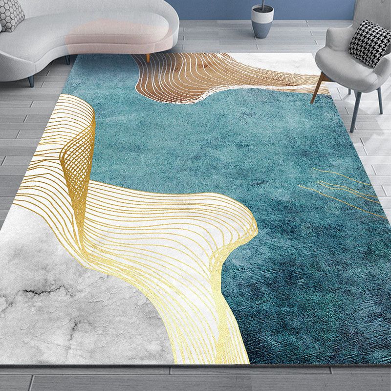 Yellow Sunflower Rug Polyester Modern Rug Washable Rug for Home Decor