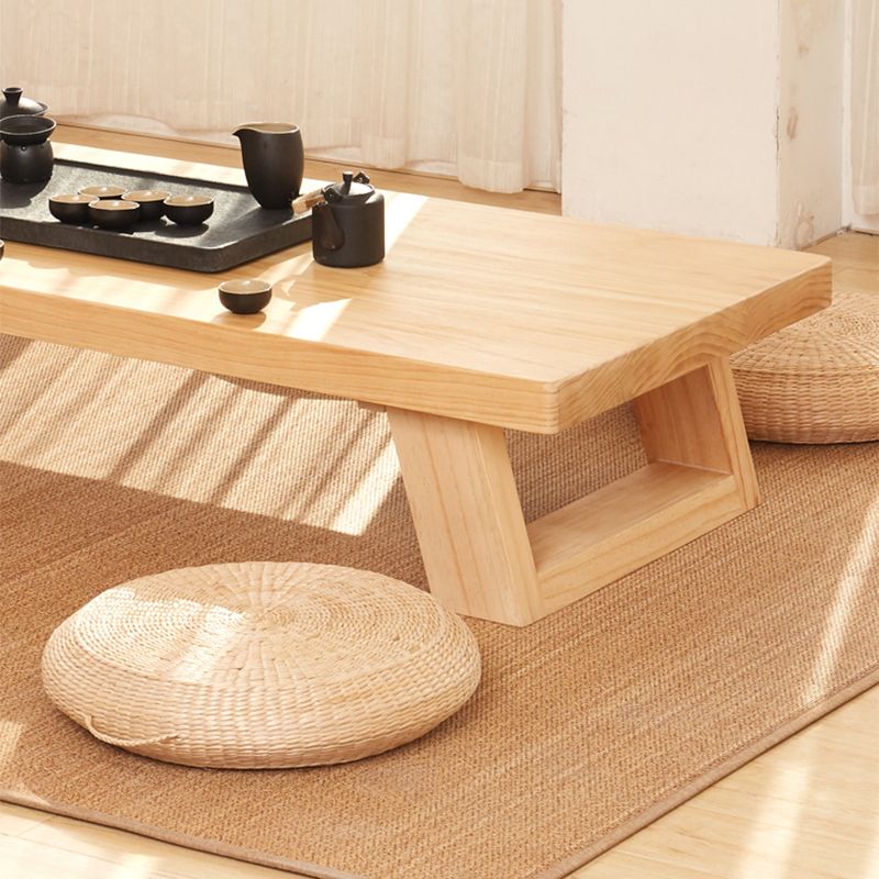 4 Legs Coffee Table Contemporary Rectangle Solid Wood Coffee Cocktail Table