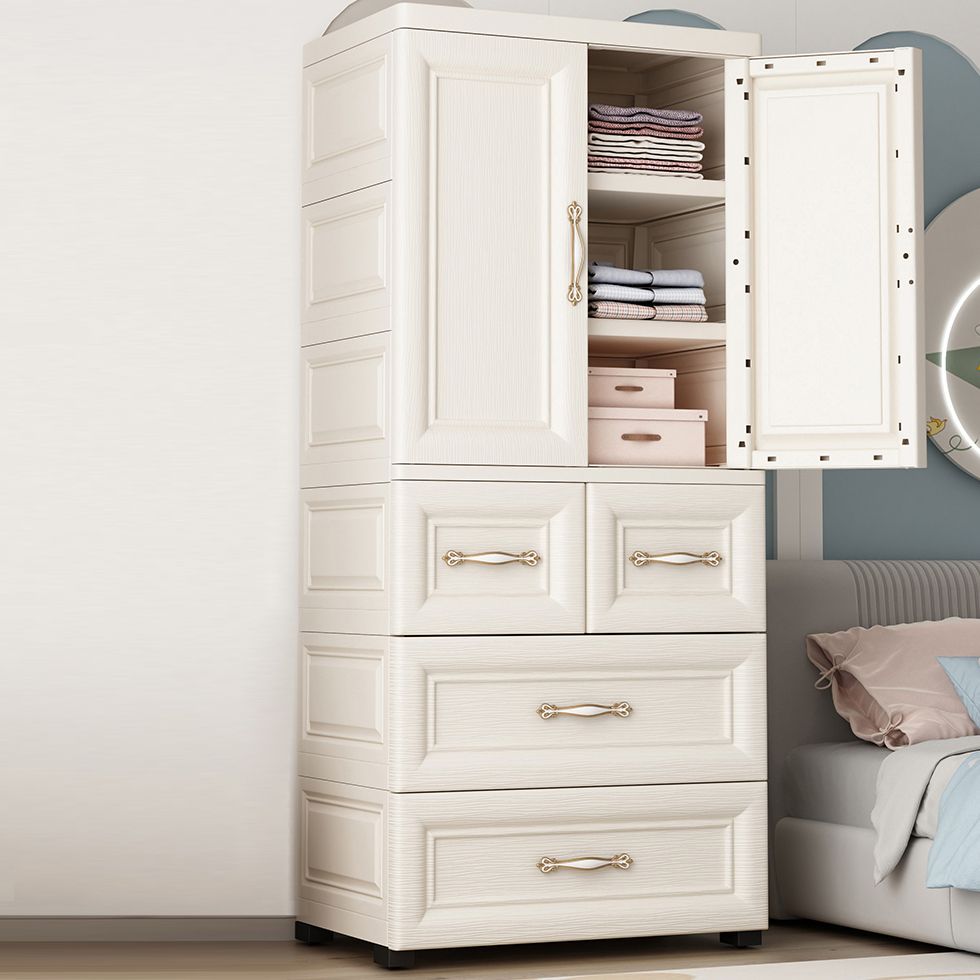 Plastic Storage Cabinet for Bedroom Modern Hinged Door Cabinet