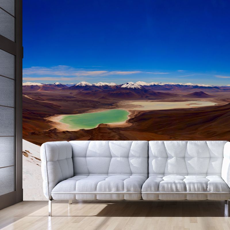 Lake Among Melting Hills Mural Decal Modern Washable Living Room Wall Art, Customized Size