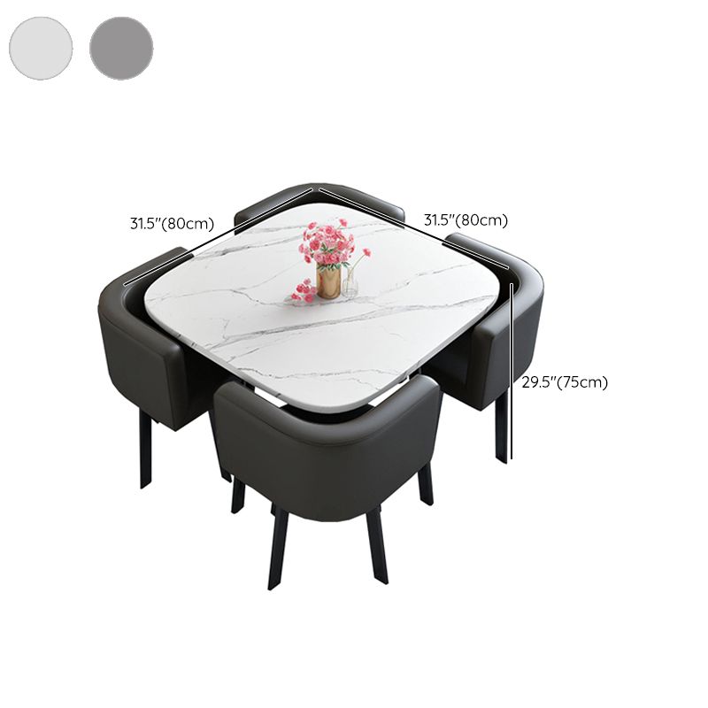 Modern Wood Dining Table Set 5 Pieces Dining Set for Home Use