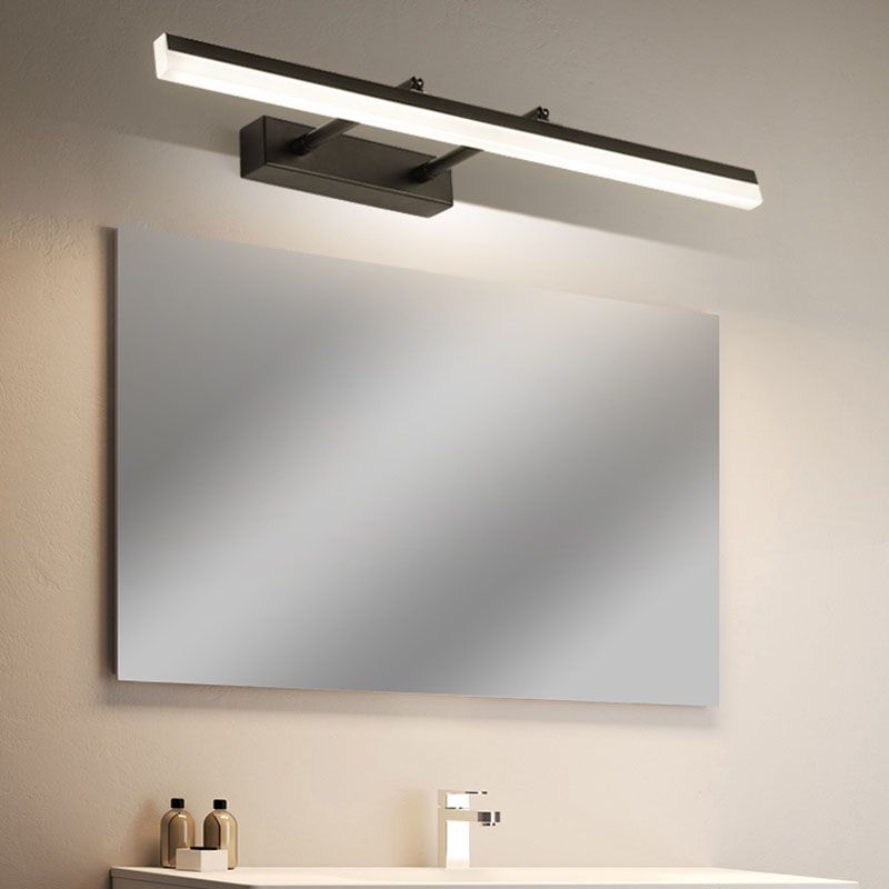 Metal Linear Shape Wall Light Modern 1-Light Swing Arm Mirror Wall Mount Light Fixture