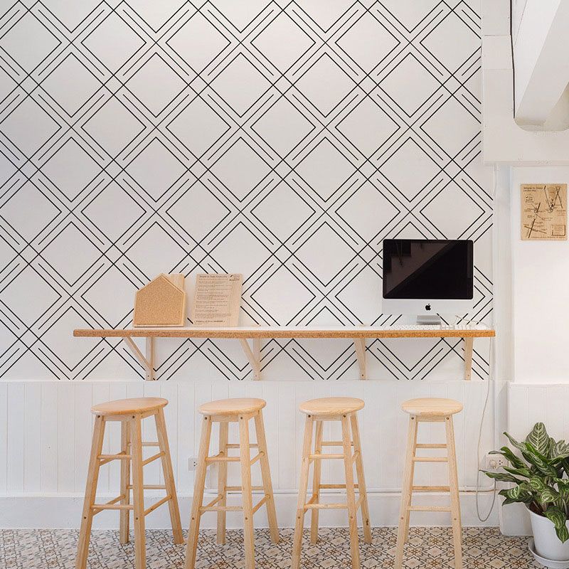 Decorative Lattice Wall Art Plaster Minimalist Wallpaper Roll for Home Decoration