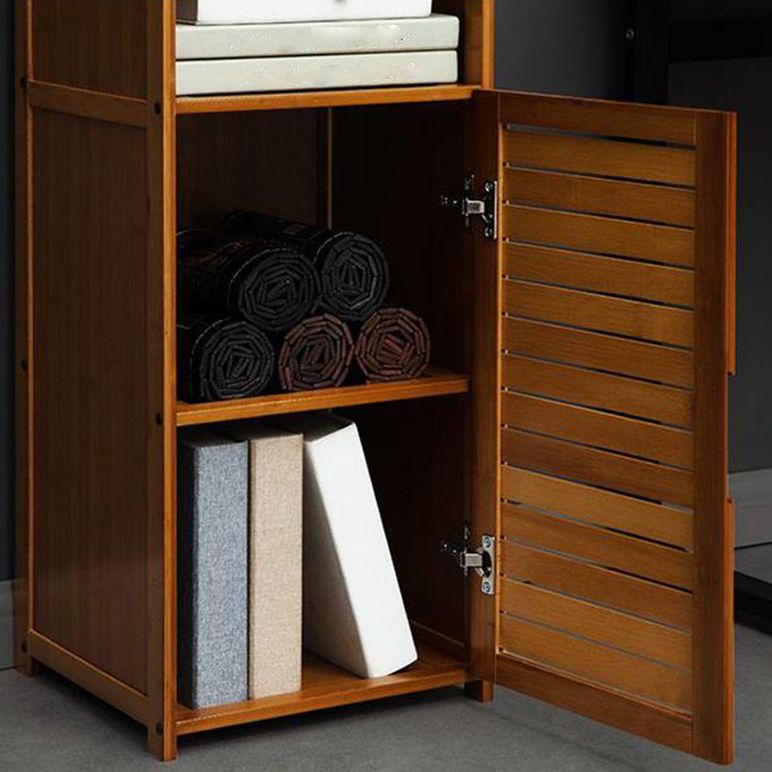 12" W Vertical Wooden Bookshelf Modern Closed Storage Bookcase