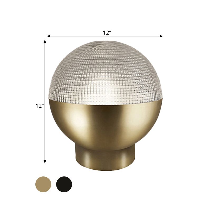 Eenvoudige wereldwijde prismatische glazen nachtlamp 1 hoofdtafelverlichting in zwart/goud voor woonkamer