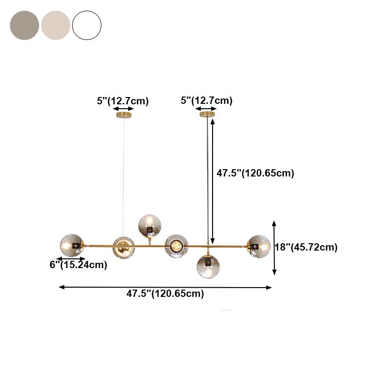 Modern Adjustable Length Hanging Light Globe Glass Pendant Light for Kitchen