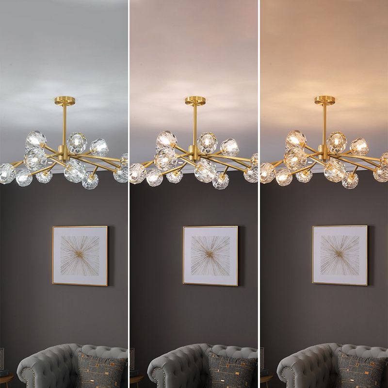 Ultra-modern Sputnik Hanging Chandelier Crystal Suspension Lighting with Hanging Cord for Living Room