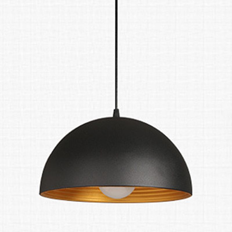 Black Dome Commercial Pendant Lighting Industrial Metal Restaurant Hanging Light Fixture