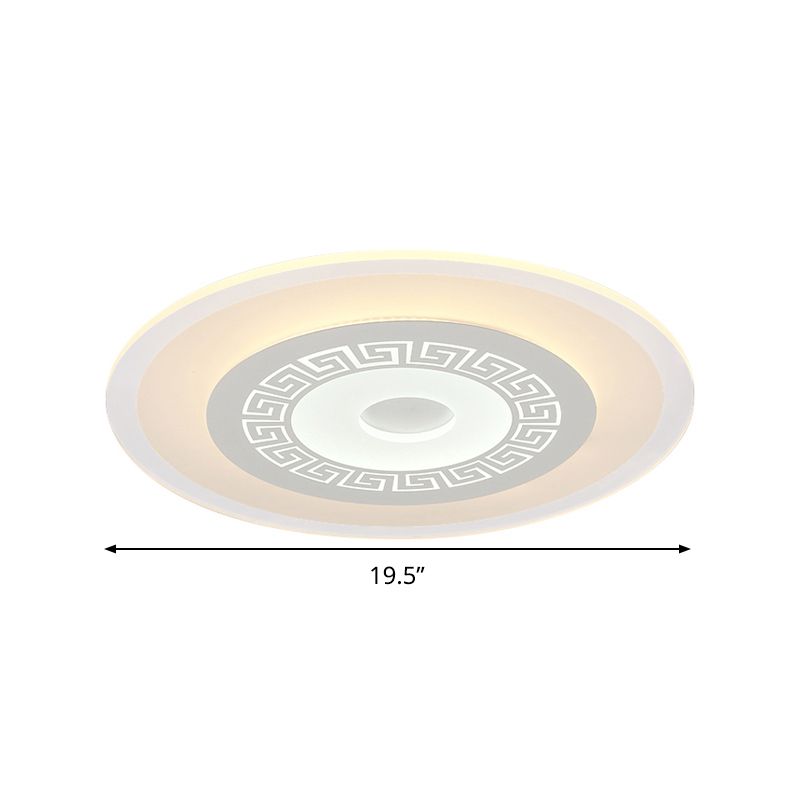 Lámpara empotrada LED de disco blanco de 16 "/19,5"/23,5 "W montaje empotrado de techo acrílico ultrafino de estilo chino en luz blanca/cálida