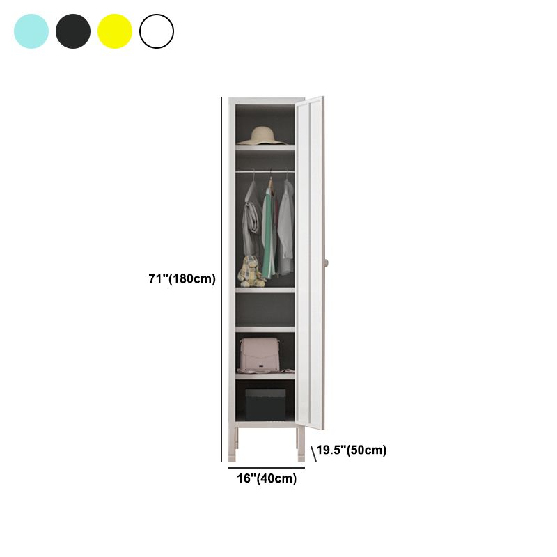 Contemporary Style Wardrobe 1-Door Metal Wardrobe Closet for Bedroom