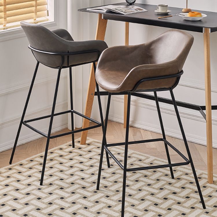 1Pcs Industrial Style Counter Stool Iron Upholstered Bristol Bar Stool with Bucket Seat