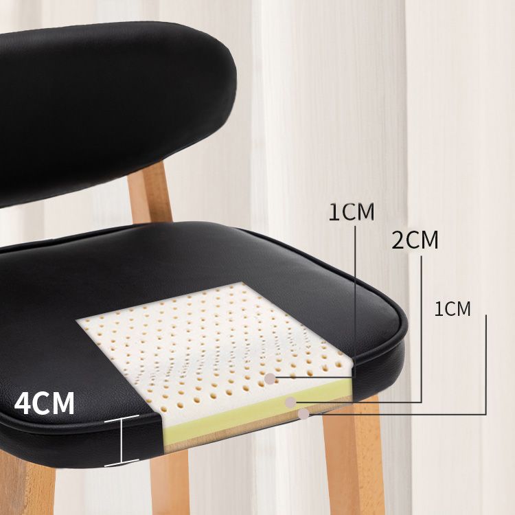 Contemporary Bar-stool Square Counter Bar Stool with Wooden Legs for Kitchen