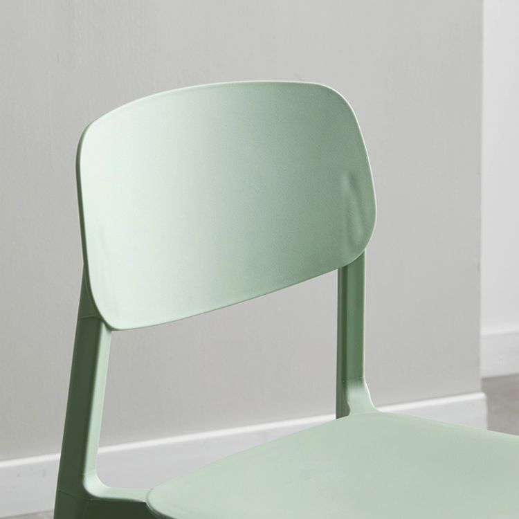 Silla lateral de plástico moderna para interiores y exteriores, silla lateral de comedor con respaldo abierto sin brazos
