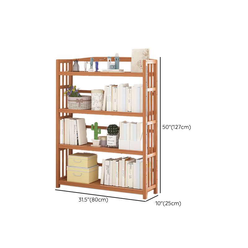Contemporary Bookcase Open Shelf Bamboo Vertical Shelf Bookcase