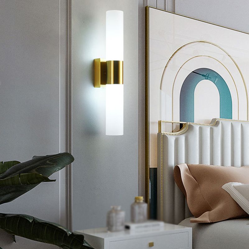 Modern 2-Light Bathroom Vanity Light Black/Golden Metal Bath Bar