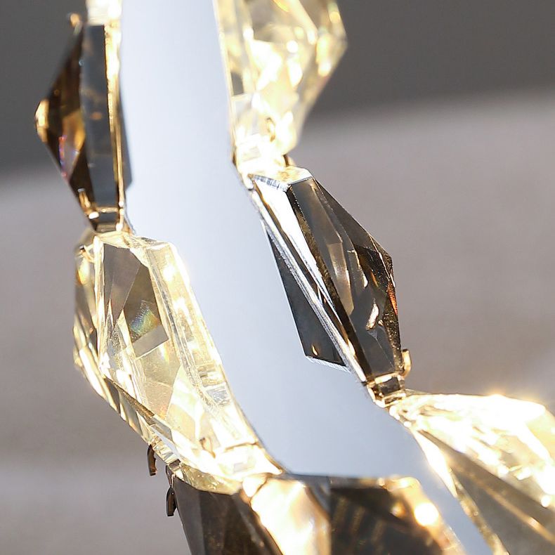 Contemporary Style Ceiling Lighting Ring Crystal Bedroom LED Ceiling Fixture