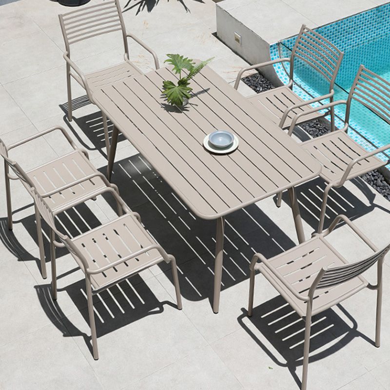 Metal Stacking Dining Side Chair Modern Patio Dining Armchair Set of 1/2/4/6/8