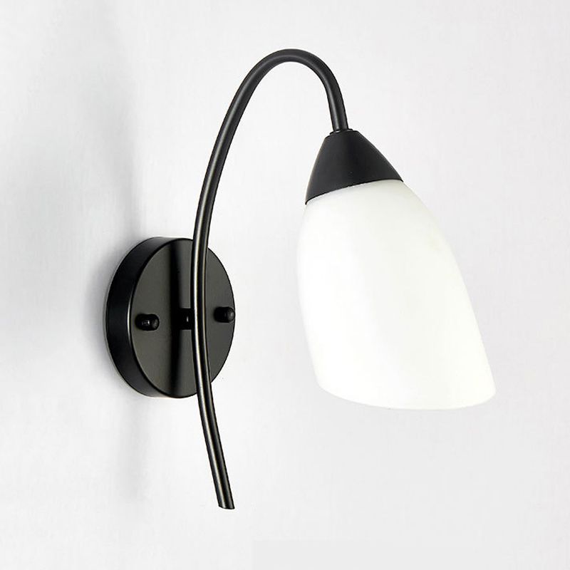 Modernist Wall Sconce Black Metal 1 Light Sconce Lighting for Bedroom