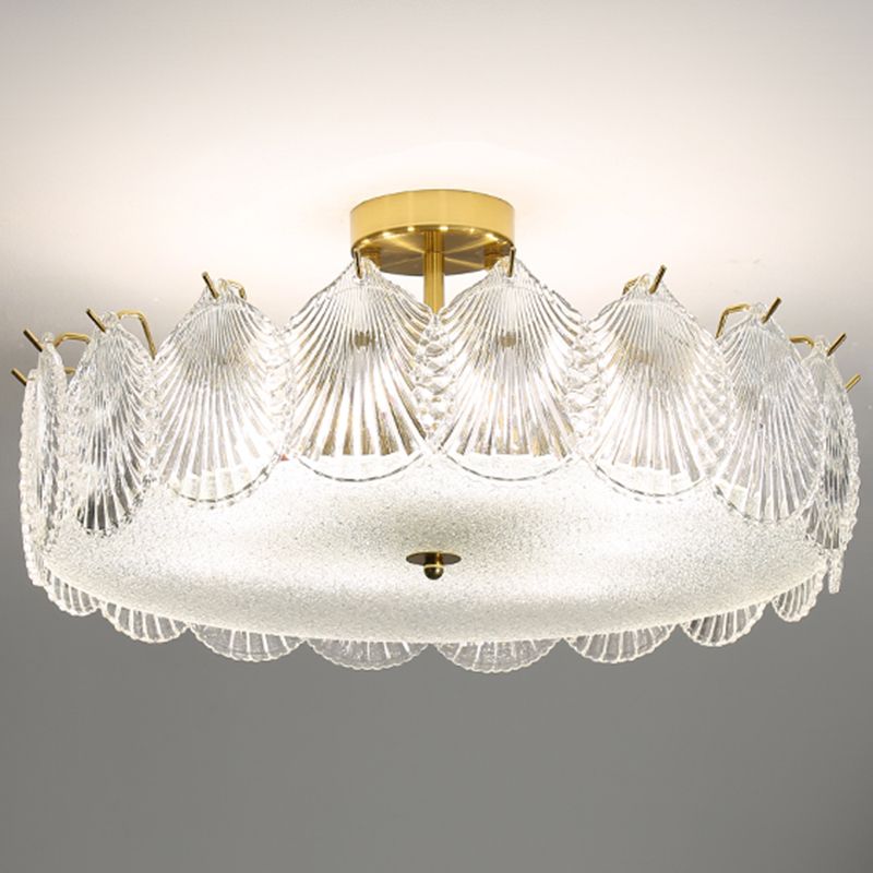 Contemporary Simplicity Ceiling Lamp Glass Flush Mount Light Fixture for Bedroom