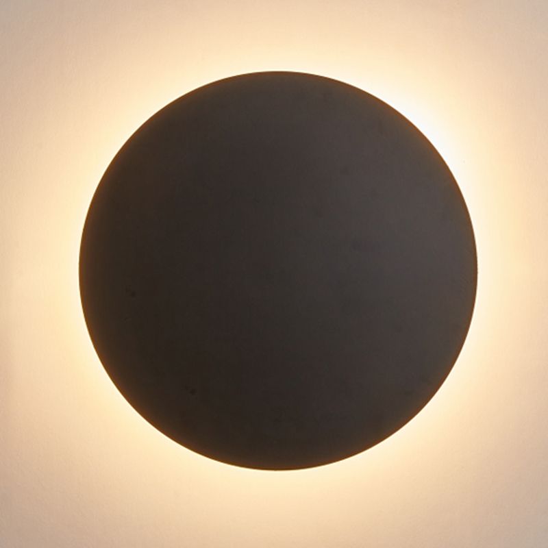 Round Shape Metal Wall Light Modern Style 1 Light Wall Mounted Light Fixture