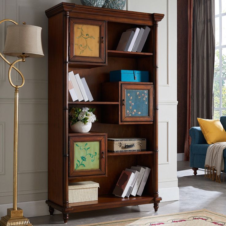 Industrial Brown Lacquered Cabinet 3-Door Cabinets, 70.9" Tall