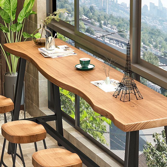 Modern Bar Table Set 1/2/4 Pcs Pine Solid Wood Bar Table and Backless Stools
