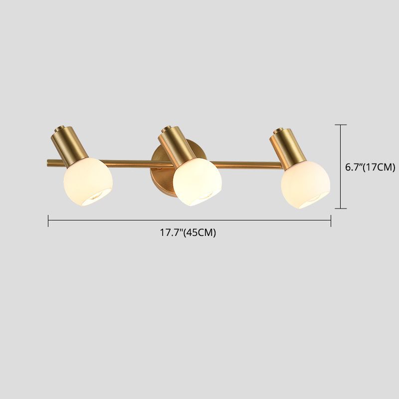 Nordic Messing Eitelkeitsbeleuchtung Ideen gefrostete Glasschattenschatten -Eitelkeitslampe für Badezimmer