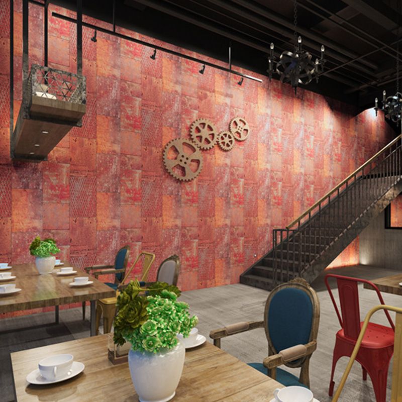 Revêtement mural en acier ironique, pour décoration de café, papier peint mural rouillé de couleur claire, résistant à l'humidité