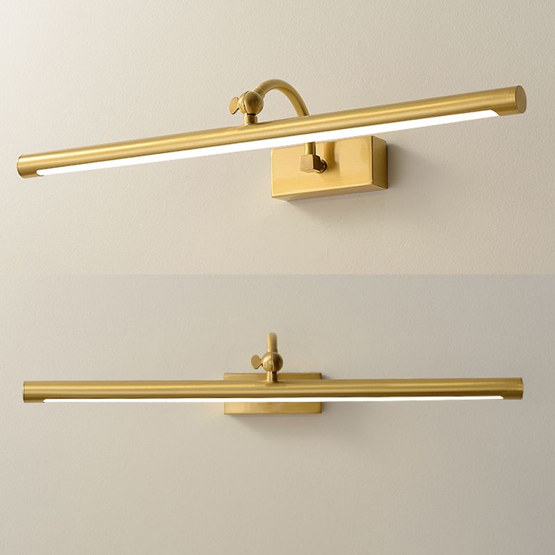 Linear Shade Metal Wall Sconce Modern Style 1 Light Mirror Wall Mounted Light Fixture
