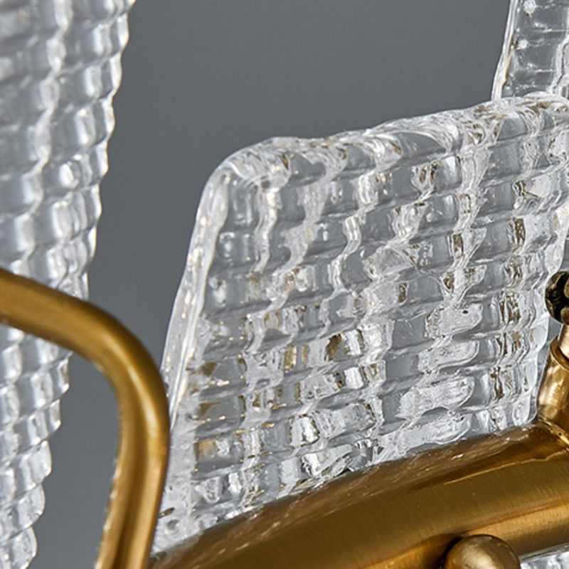 Geometria in stile contemporaneo luci a sospensione lampadario in vetro luci in oro
