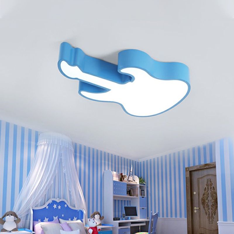 Guitare bébé chambre plafonnier acrylique enfants LED plafonnier