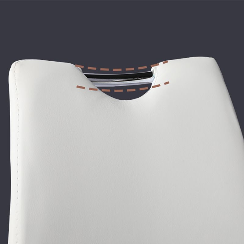 Silla de comedor de cuero PU moderna, sillas de comedor de metal sin brazos para uso en restaurantes