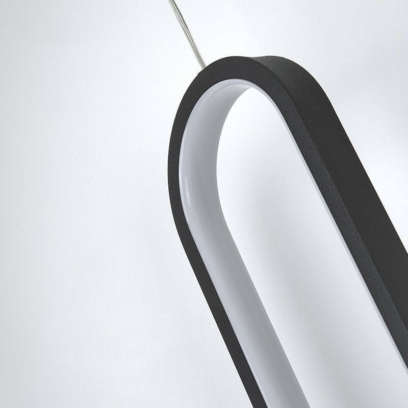 1 Light Linear Hanging Pendant Modern Style Metal Hanging Lighting for Dining Room