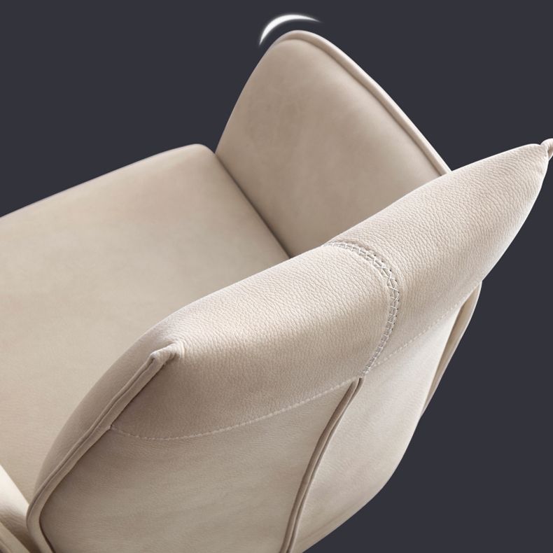 Sillas de comedor de piel sintética de diseño contemporáneo, sillas laterales con brazo trasero sólido para el hogar