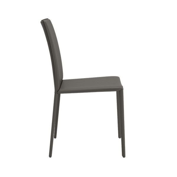 Silla de comedor curvada de cuero contemporánea Silla Parsons para Brasserie