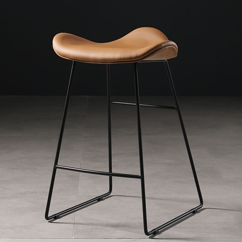 Upholstered 30" H Indoor Barstool Industrial Quilted Tall Stool with Footrest