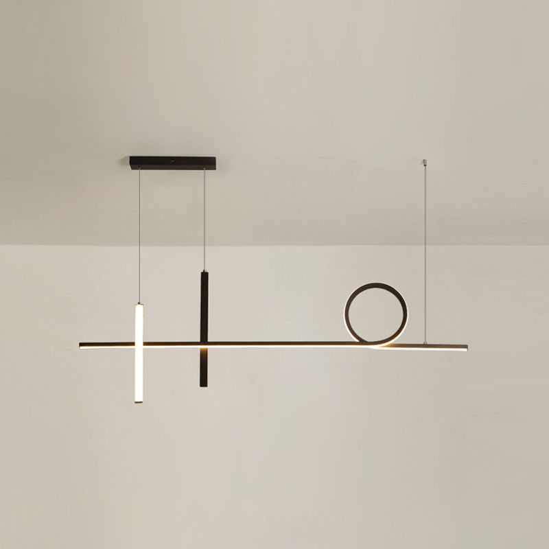 LED einfache Anhängerlampe Küche Esszimmer Moderne Kronleuchterleuchte Moderne Streifenleuchte